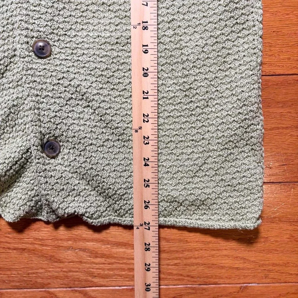 Banana republic Crochet Organic cotton knit shirt Green Men's M NWOT Sample